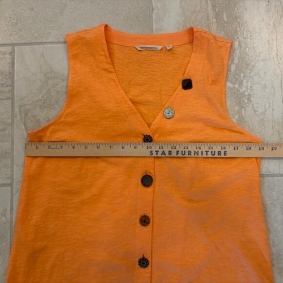 Soft Surroundings Size M Danielle Sleeveless Mixed Button top Apricot Artsy Boho - Picture 7 of 8